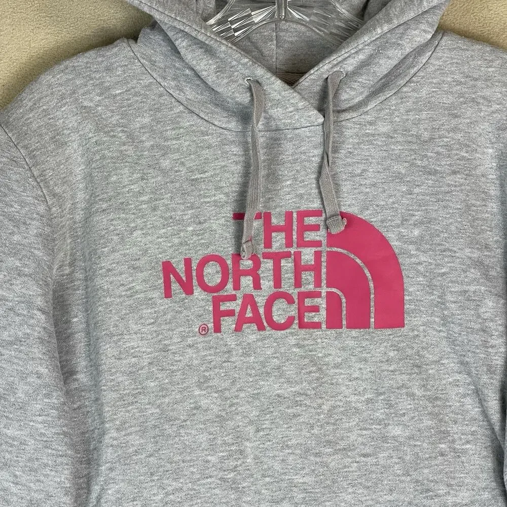 The North Face Hoodie Womens L Gray Pouch Pocket Long Sleeve Pullover Sweatshirt